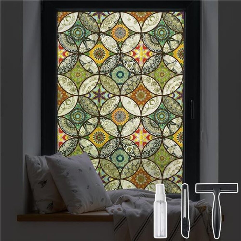 Static Cling Decorative Window Film with Installation Tools Non Adhesive
